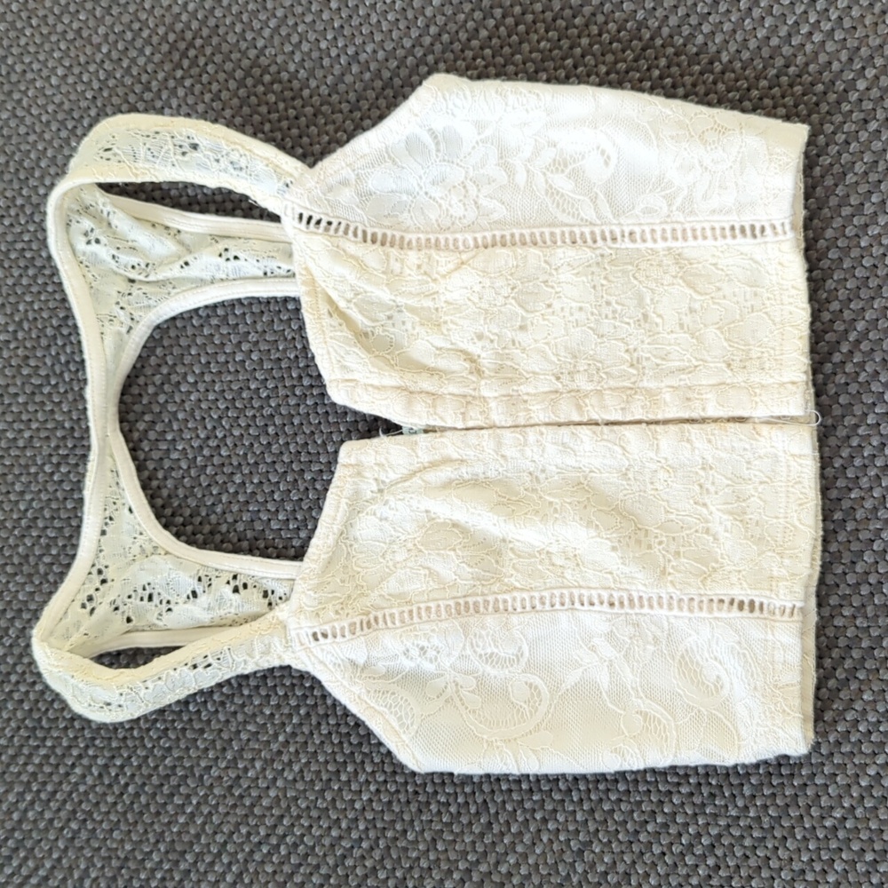 Urban Outfitters Cream Corset-Style Crop Top